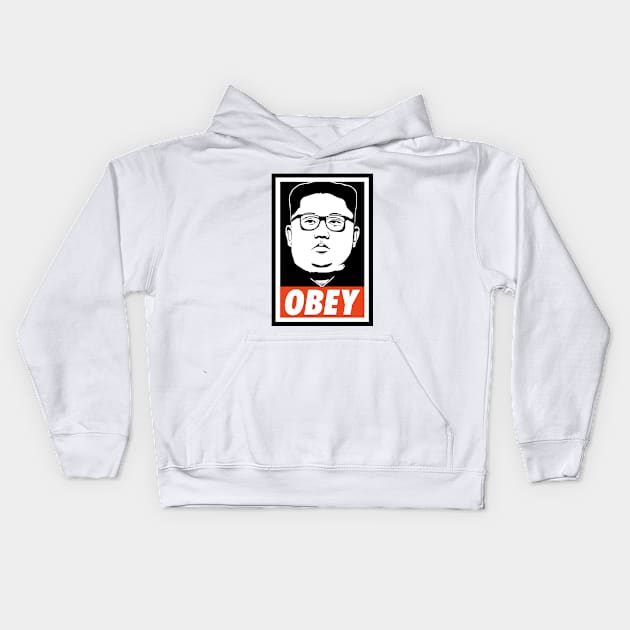 obey kim jong un Kids Hoodie by Gabriel Pastor Store